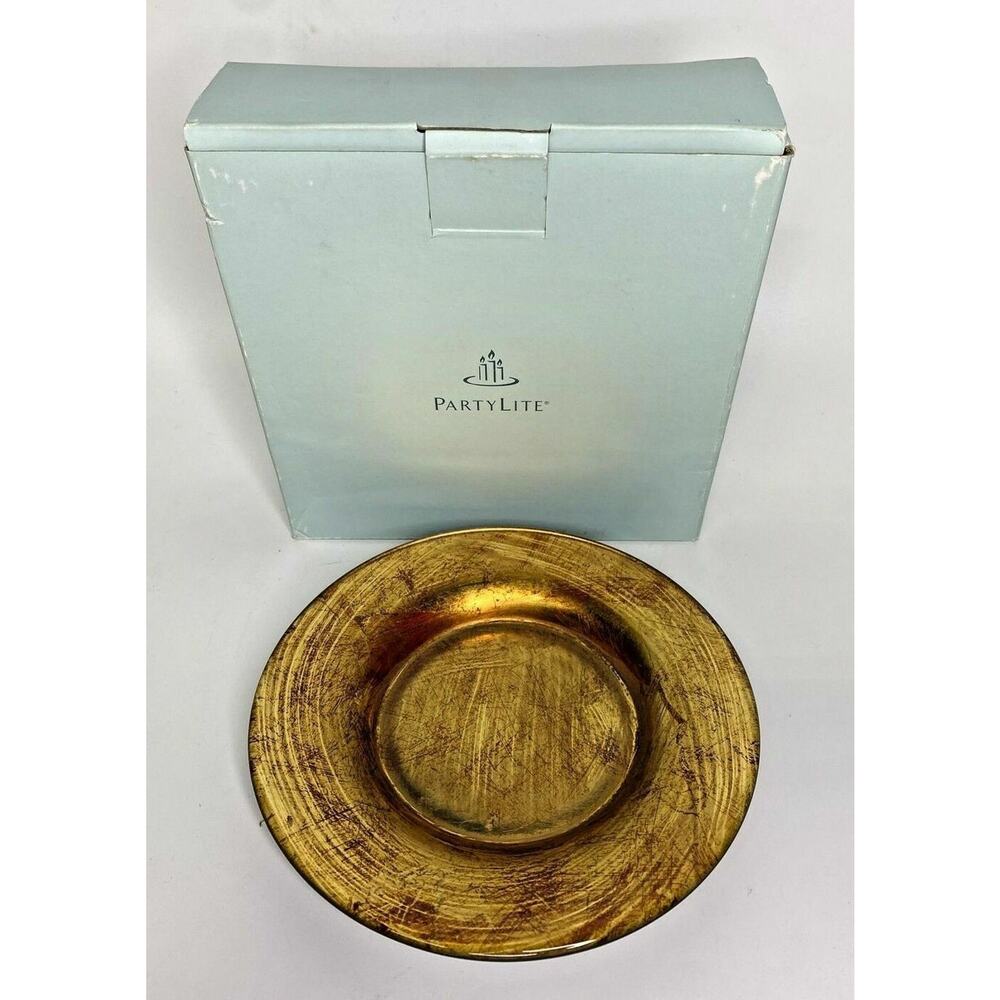 PartyLite Venezia Pillar Holder Foil Plate NIB P8A&19D/P8982